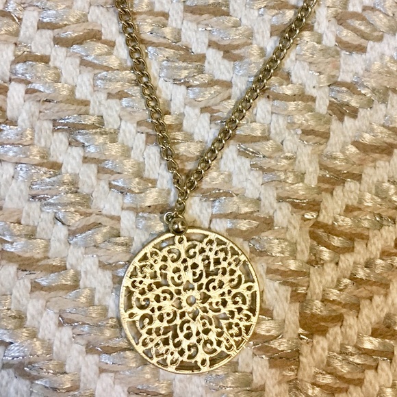 Lucky Brand Gold Woven Sun Circle Necklace - Picture 3 of 8